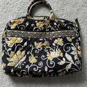 Vera Bradley Yellow and Black Floral & Bird laptop Bag
Zipper Close, side pocket